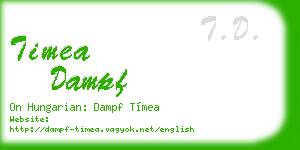 timea dampf business card